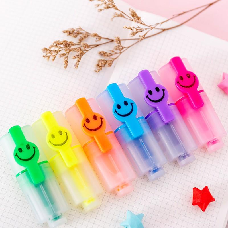 Bộ 6 bút đánh dấu - bút highlighter đánh dấu mini mặt cười MARKER PEN