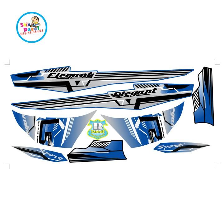 Tem rời elegant 50 2016 chữ R trắng xanh