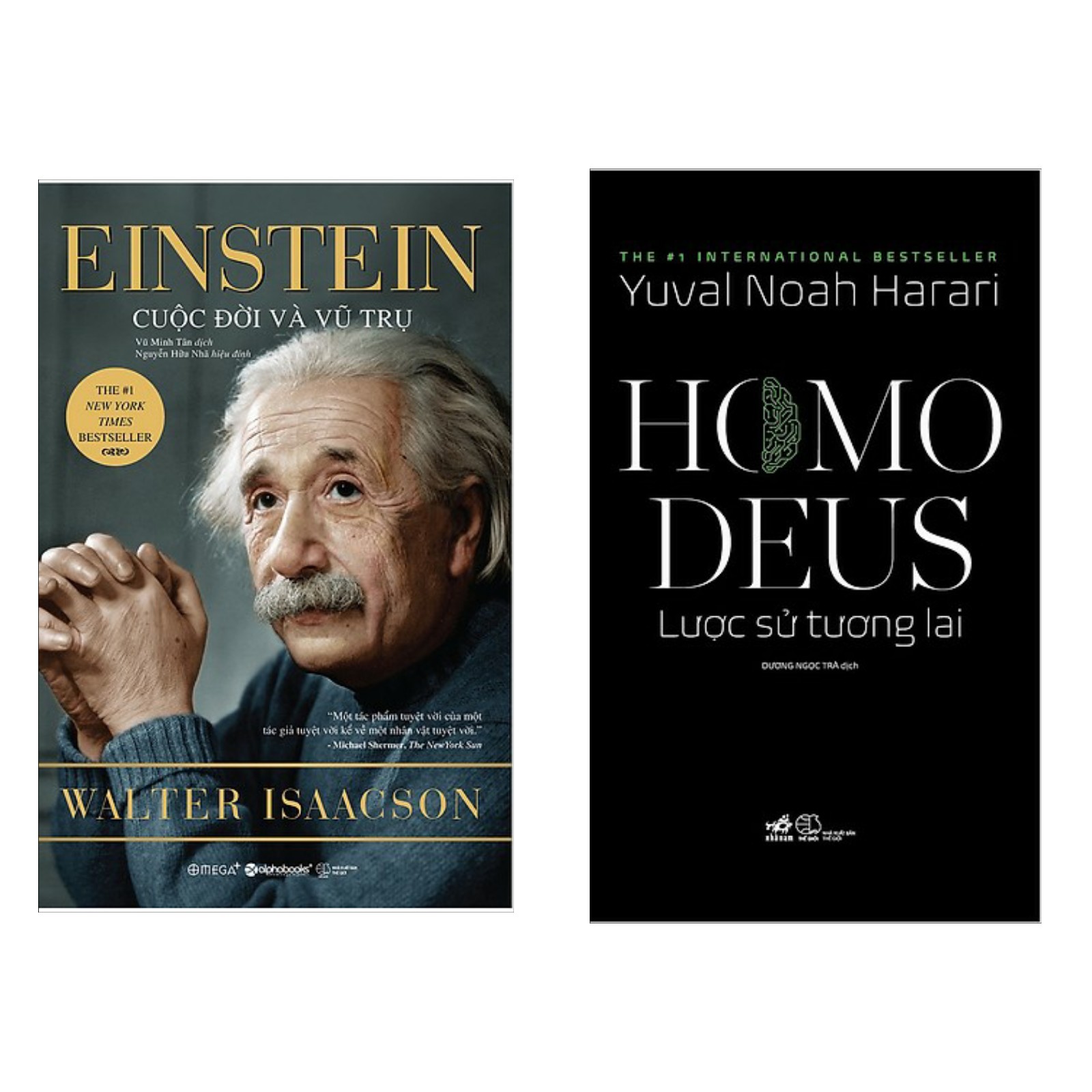 Combo 2 Cuốn Sách Hay: Einstein - Cuộc Đời Và Vũ Trụ + Homo Deus - Lược Sử Tương Lai / Sách Lịch Sử Thế Giới - Tiểu Sử - Hồi Ký (Tặng Kèm  Bookmark)