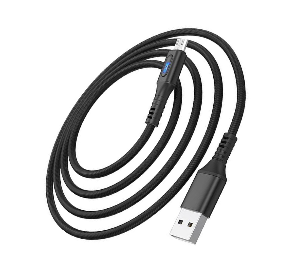 Cáp sạc Micro usb 2.4A đèn Led tự ngắt sạc dài 1.2m - Hàng chính hãng