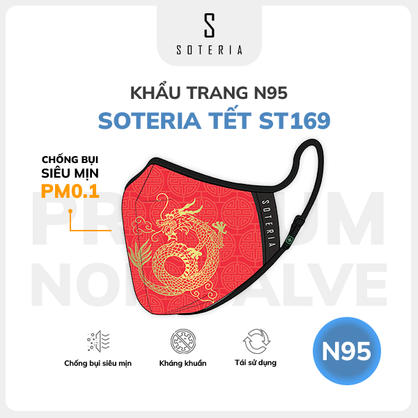 Khẩu trang thời trang Soteria Tết ST169 - N95 lọc 99% bụi mịn 0.1 micro