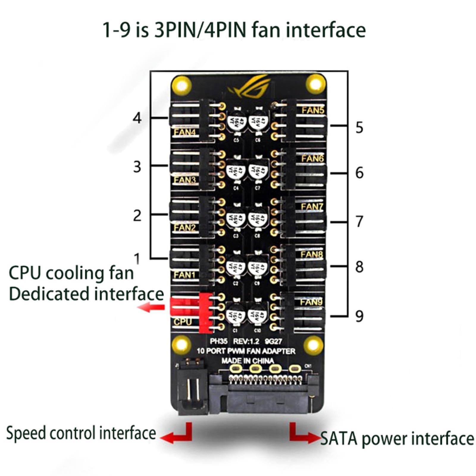 PWM hub 4 Pin 3Pin Power Cable Extended for Computer Cooler Fans