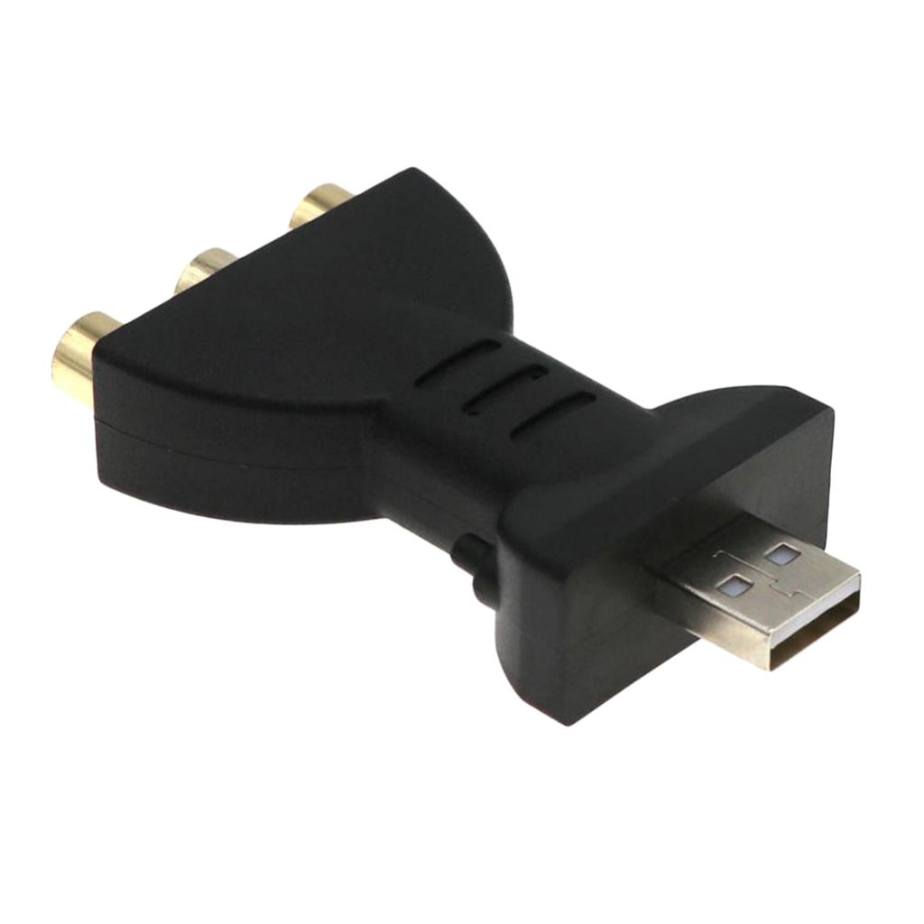 USB Male 3 RCA Female Audio Video Adapter AV Converter