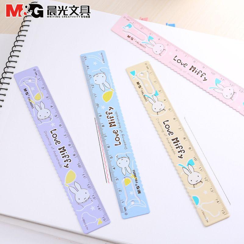 Thước nhôm M&amp;G Miffy ARL96053 siêu dễ thương, cực kỳ bền và chính xác dễ sử dụng