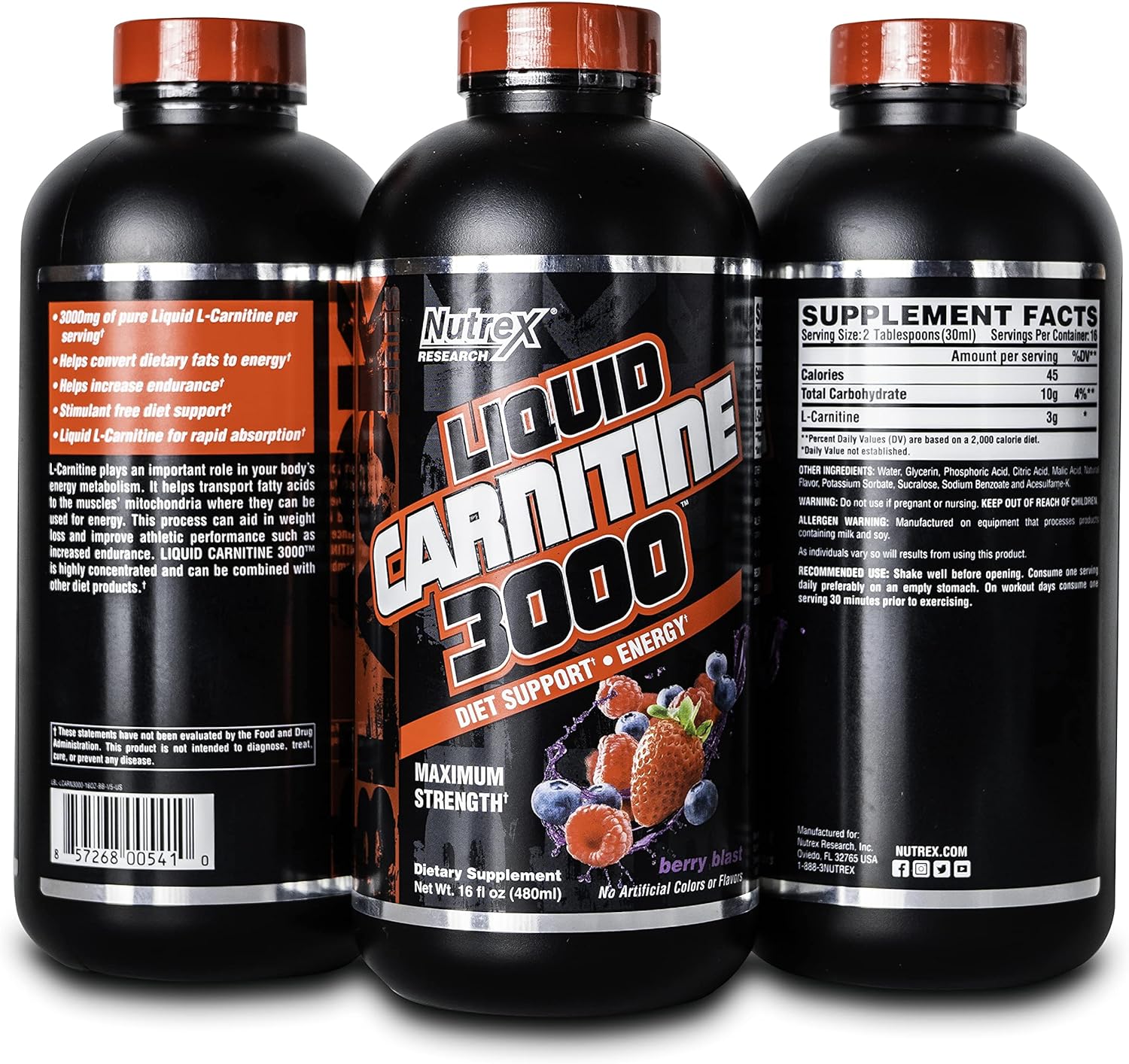 L-carnitine Nutrex 3000 Liquid - Hỗ Trợ Giảm Mỡ Tự Nhiên Dạng Nước