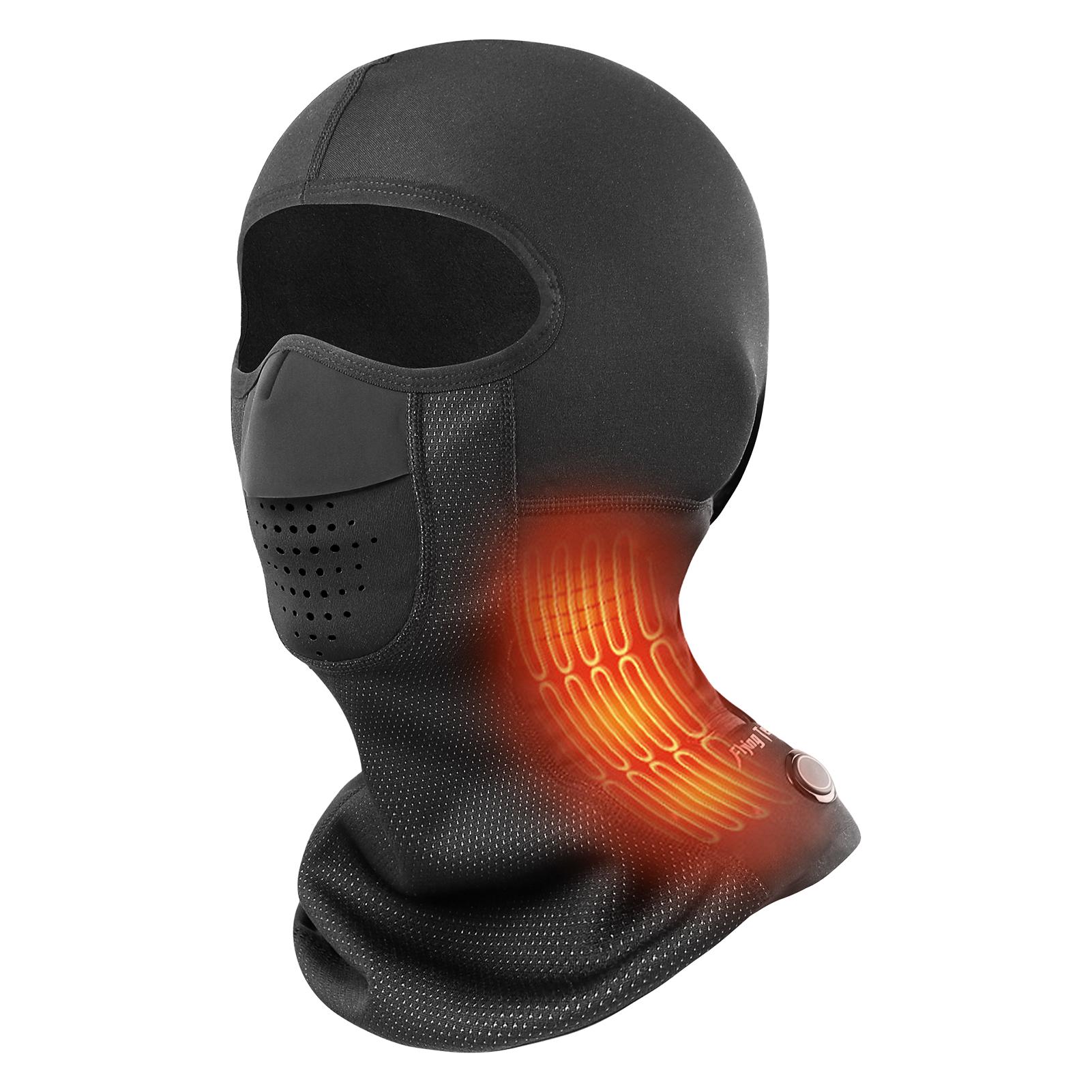 FLYING TERN Winter Warm Battery Heated Balaclava Ski Mask Headwear Windproof Thermal Fleece Face Mask Bandanas