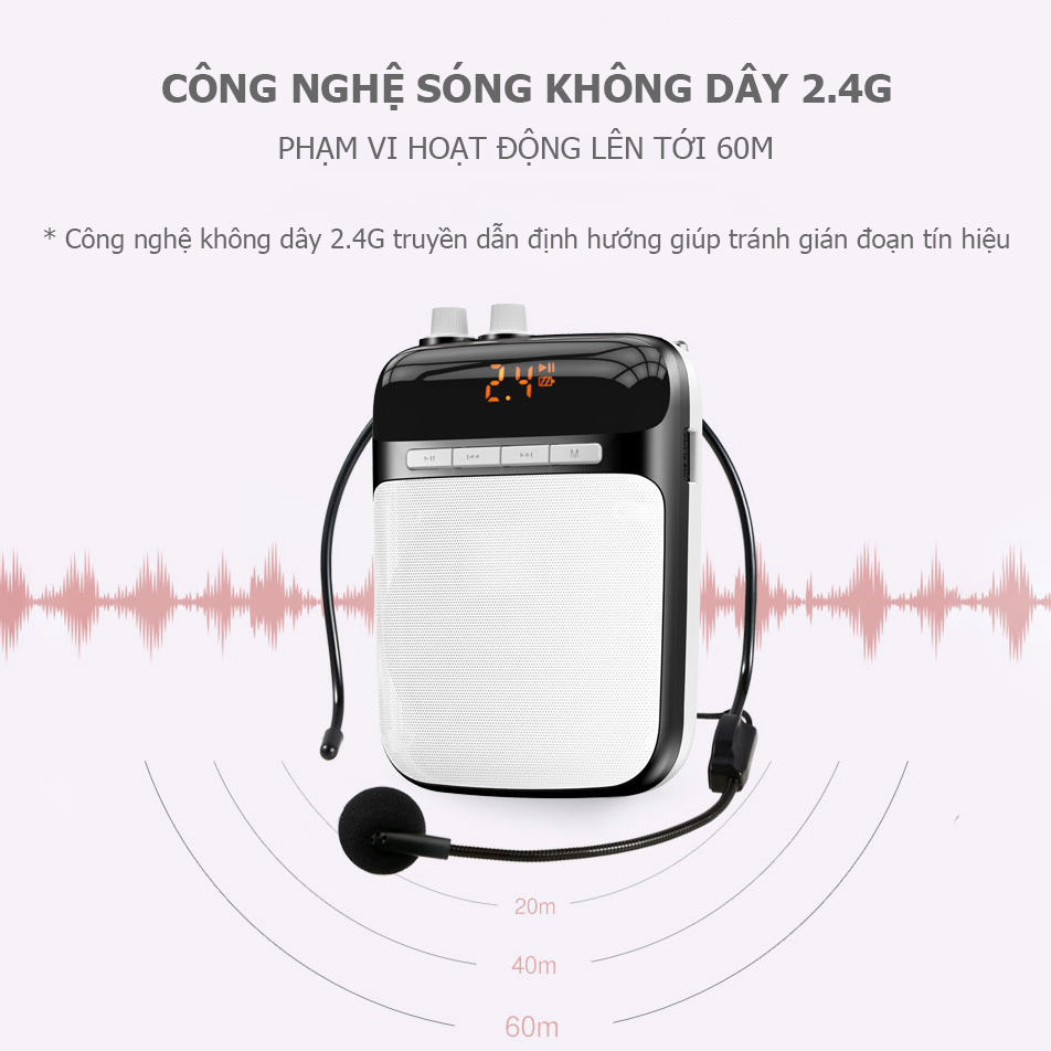 SOAIY S-718 - Máy Trợ Giảng Không Dây (2.4G), Công Suất 10W, Hoạt Động 12 Giờ - Hàng Chính Hãng