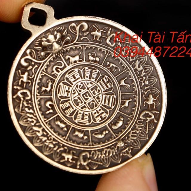 Móc khoá Văn Thù Cửu Cung Bát Quái và chủng tự KALACHAKRA hoá giải thái tuế , tam tai