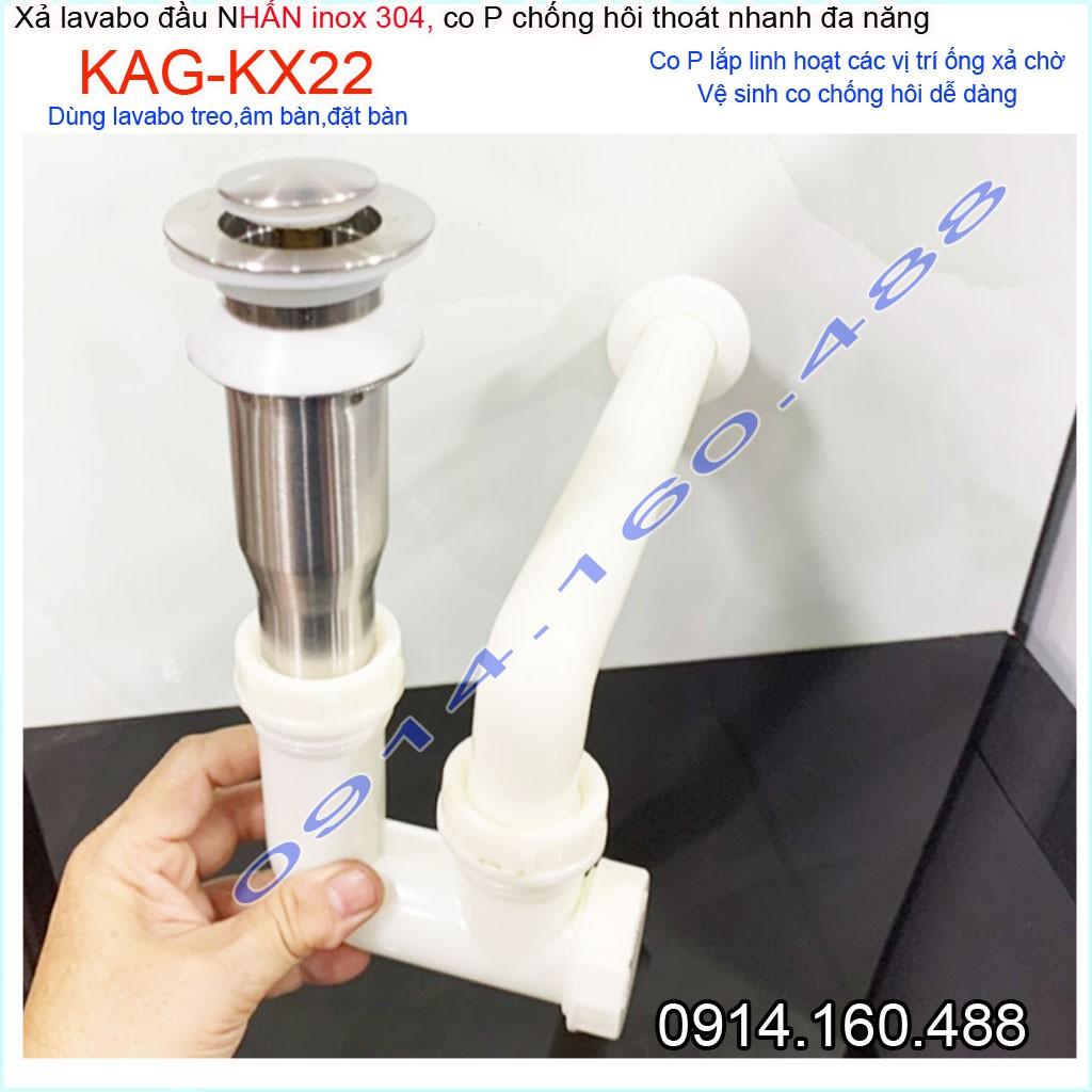 Xả lavabo Kace KAG-KX22, bộ xả nhấn sứ chậu rửa mặt chậu sứ giá tốt hiệu suất sử dụng tốt chặn tóc tốt thoát nước nhanh