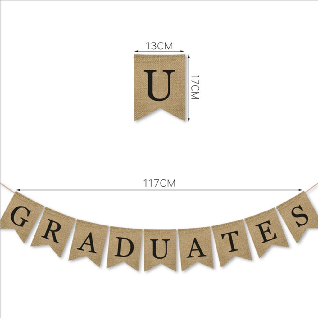 Burlap Grad Banner Decoration Sign 2019 Graduation Party Supplies