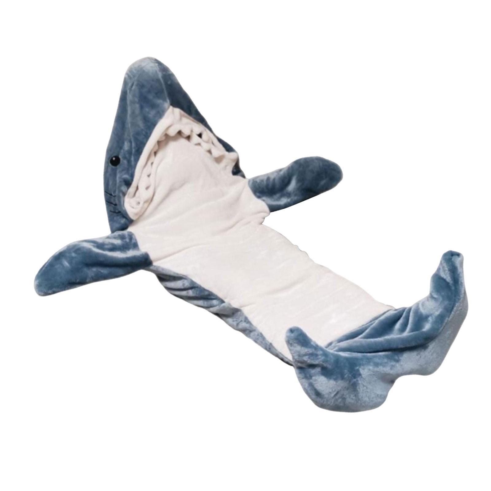 Shark Sleeping Bag Blanket Hooded Unisex Shark Cosplay Costumes Lightweight Funny Creative Soft Flannel Shark Costume Shark Blanket Wearable