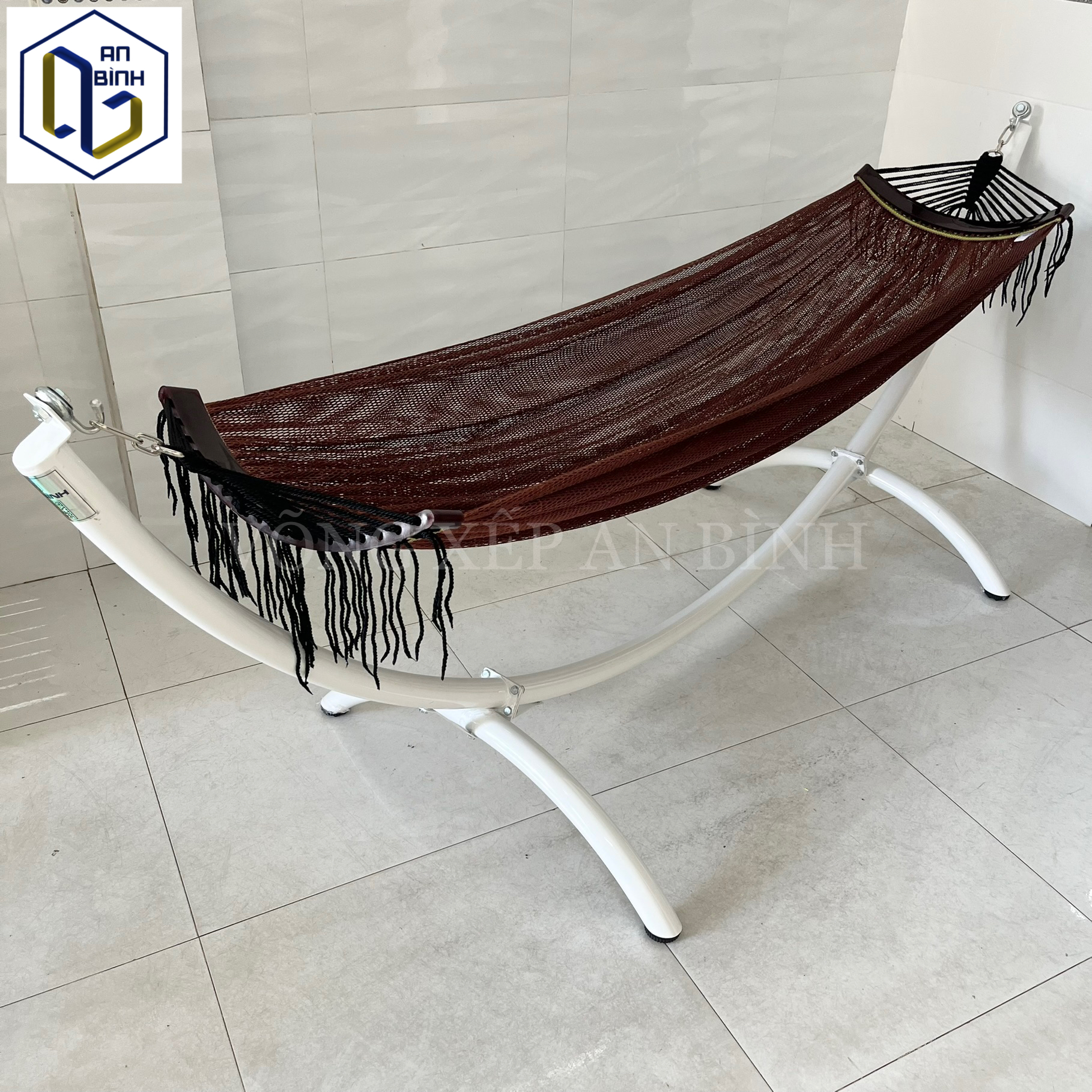 Bộ võng bán nguyệt lắp ráp fi49 dày 1,5mm thép mạ kẽm sơn tĩnh điện lưới võng Hàn Quốc siêu bền chịu lực 250kg