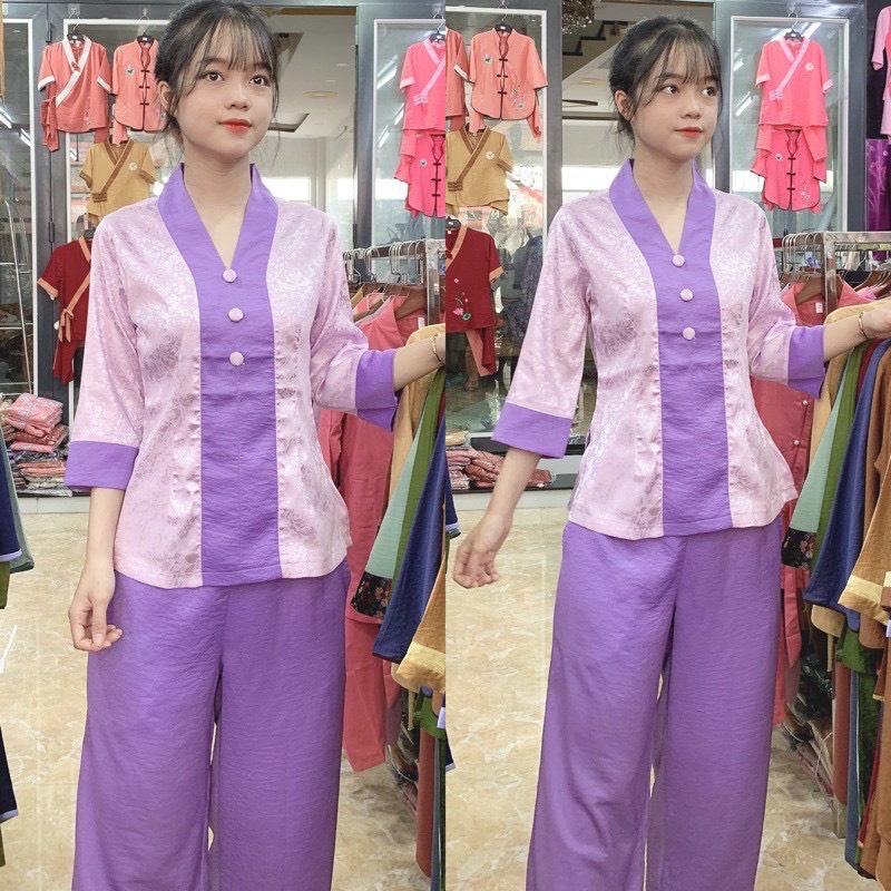 ĐỒ LAM ĐI CHÙA # Lụa Phối Gấm Cao Cấp