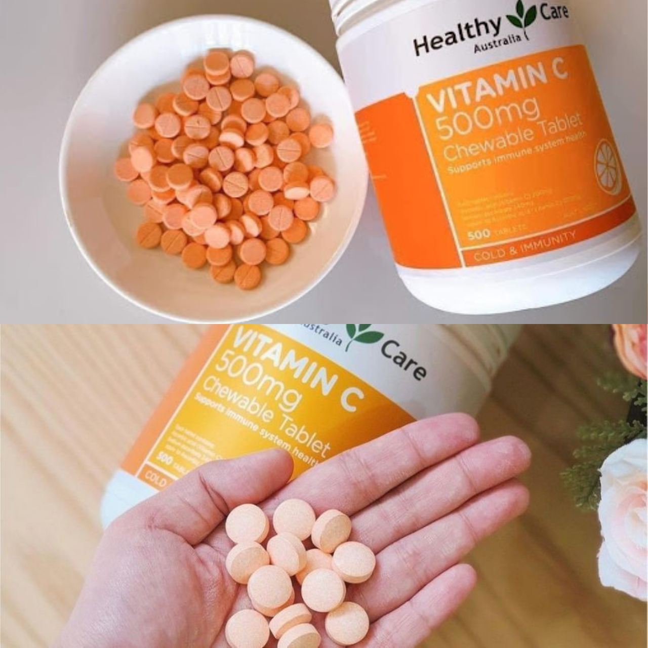 Vitamin C dạng kẹo Úc Healthy Care tăng sức đề kháng, sáng da, tăng sản xuất collagen, nhanh lành bệnh - Massel Official