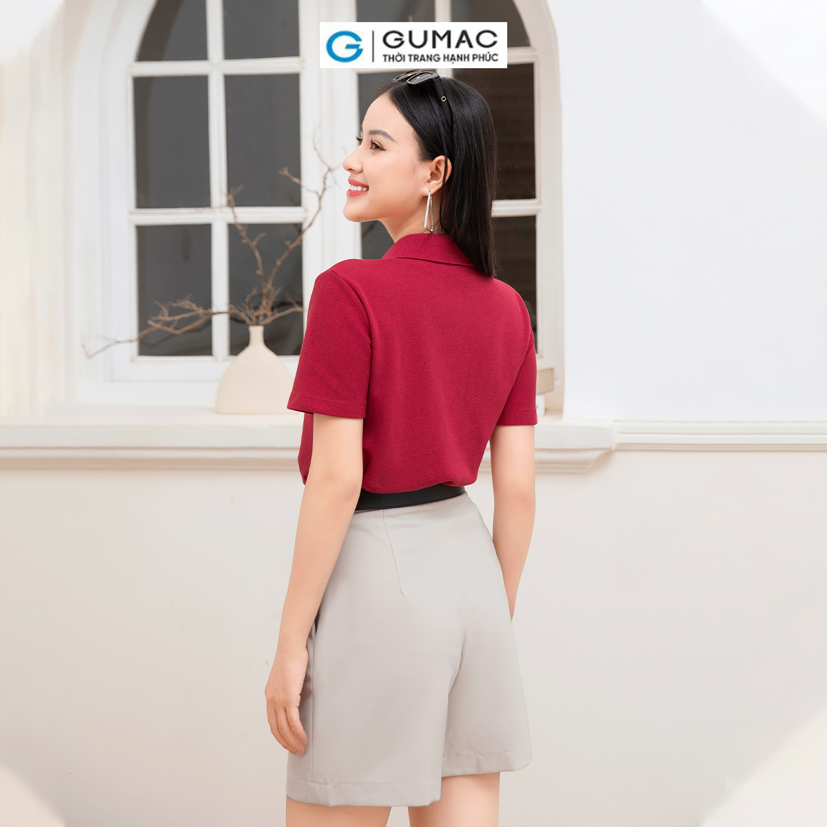 Áo polo phối dây kéo thời trang GUMAC ATD10031