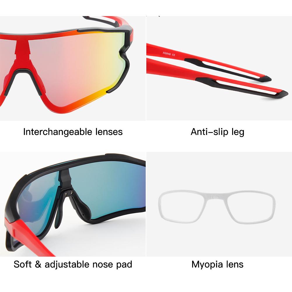 Kính Râm Thể Thao Mtb Với 2 Thấu Kính Dự Phòng Uv400 Unisex