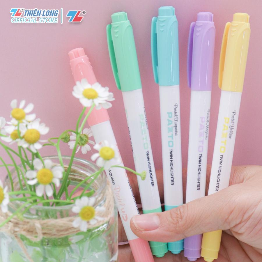 Bút dạ quang màu Pastel Thiên Long Pazto HL-016 - Rửa được - Không để lại vết khi Photocopy