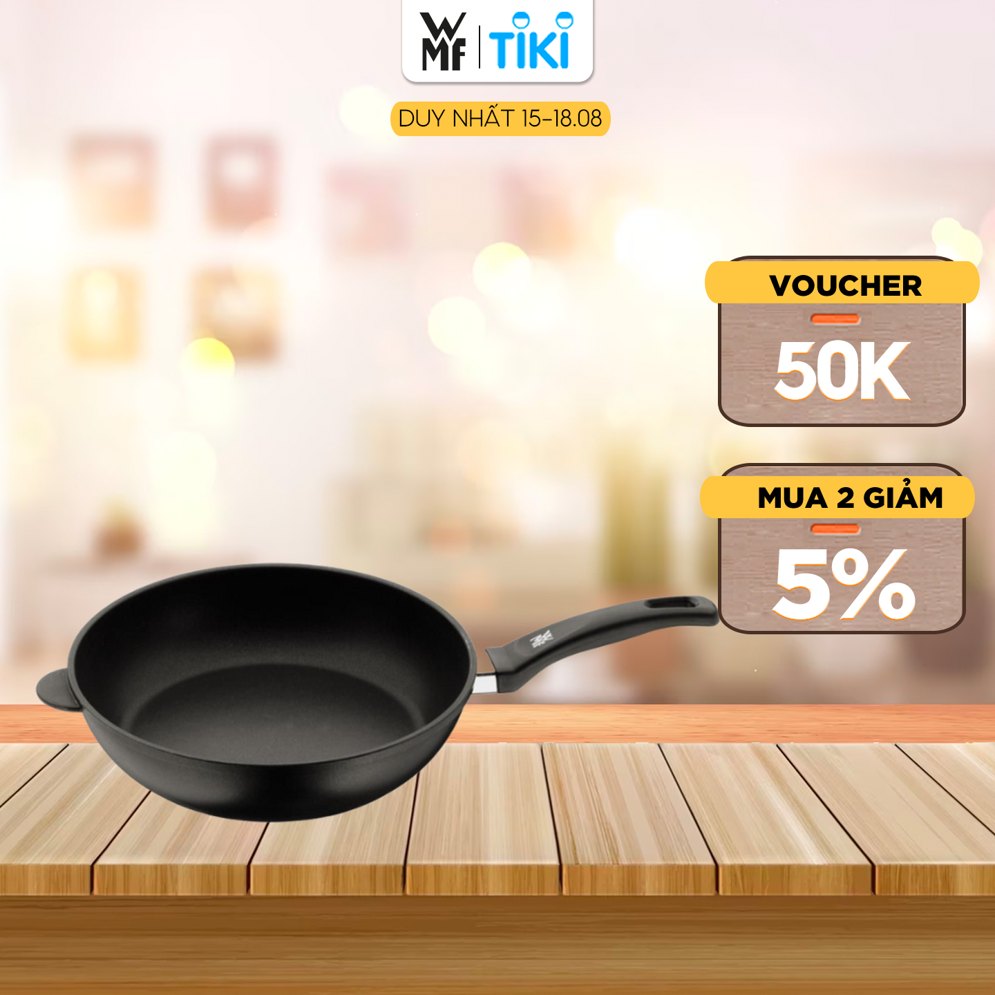 Chảo Chống Dính WMF STEWING PAN 28CM Thiết Kế Tay Cầm Cách Nhiệt, Chất Liệu Cao Cấp, Không Dùng Cho Bếp Từ - 0589884291