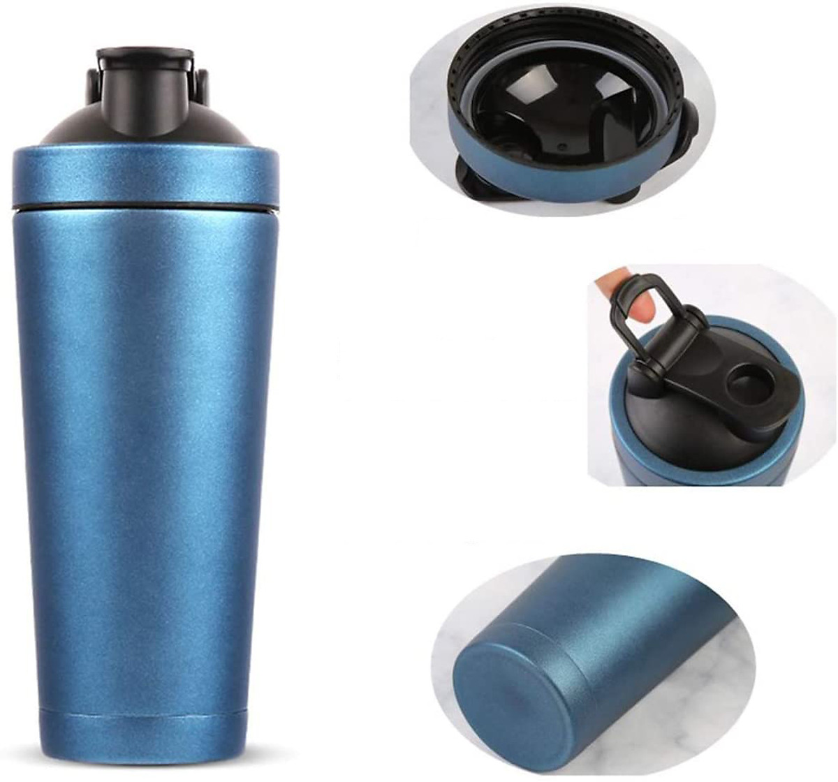 Bình lắc gym, bình lắc shaker, bình nước thể thao inox giữ nhiệt + kèm quả lắc Lò Xo - Hàng chính hãng DoDoDios
