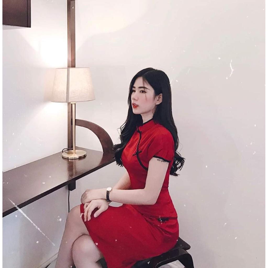ĐẦM LỤA GẤM CỔ TÀU ĐÓN TẾT SIÊU XINH