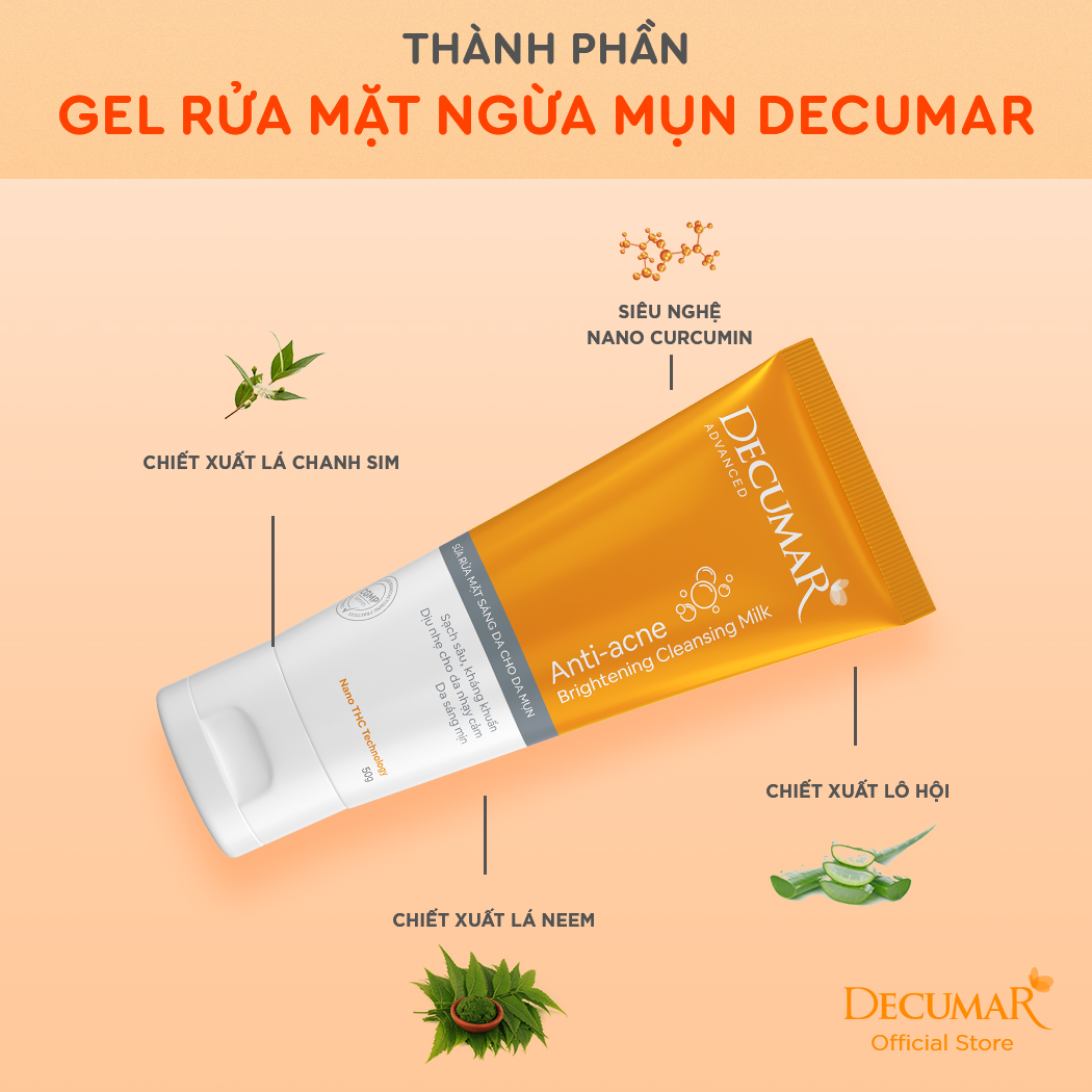 Sữa rửa mặt dạng Gel Decumar Clean Advanced 50gr hoàn toàn mới kiểm soát nhờn mụn