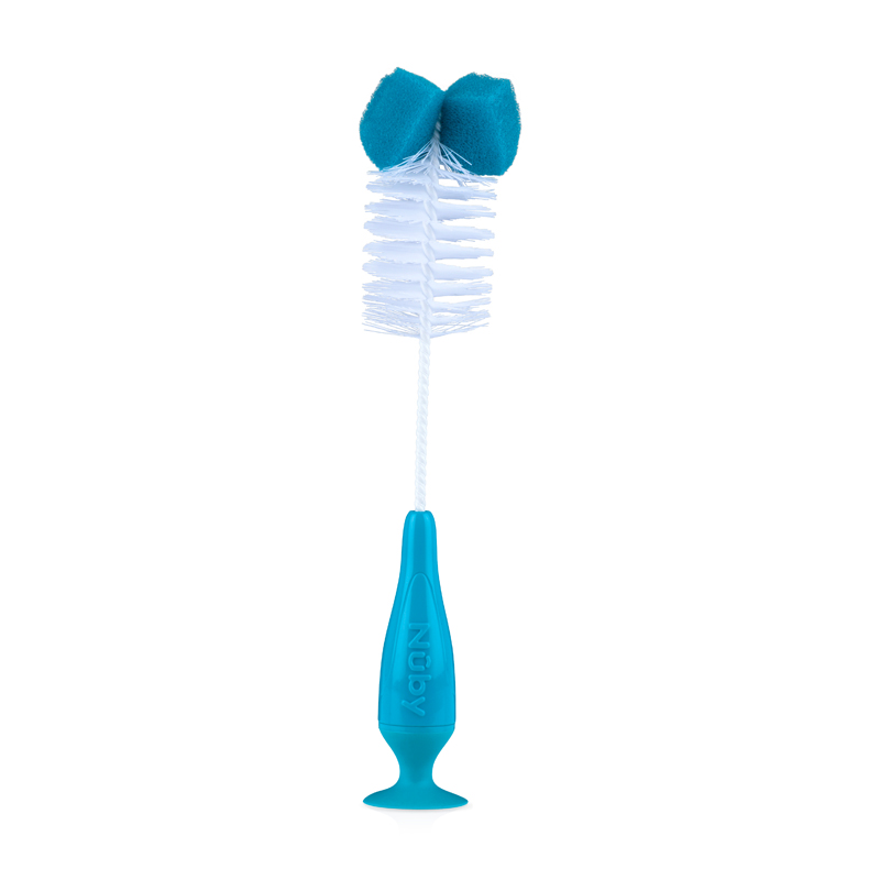 [ 5542-Nuby ] Cọ rửa bình sữa cổ thường và cổ rộng, chân có đế dính