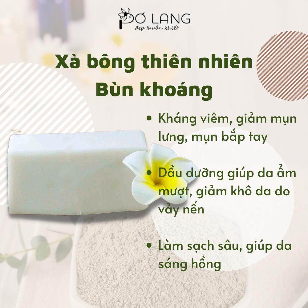 Xà phòng giảm mụn lưng Bùn khoáng dưỡng da Pơ Lang bánh 100gam