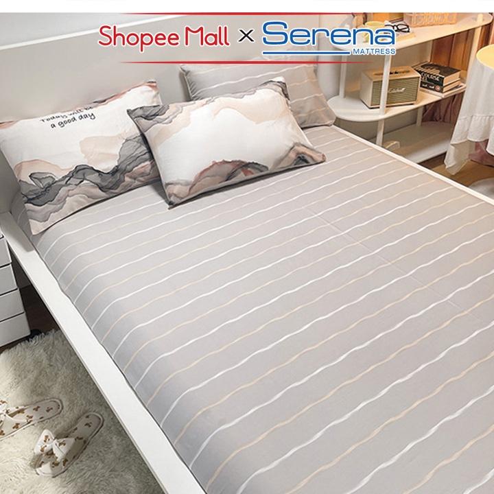 Chăn Ga Gối Nệm 5 Món Cotton Living SERENA Chính Hãng Bộ Ra Grap Gối Đệm Nệm Trải Phủ Bọc Giường Trần Bông Cao Cấp Full