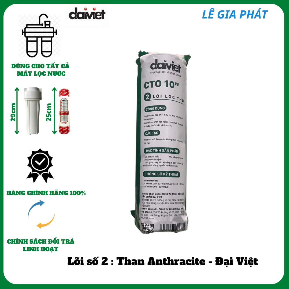 COMBO 3 LÕI LỌC NƯỚC THÔ 1-2-3 (CERAMIC - OCB THAN ANTHRACITE- CTO THAN ANTHRACITE) HÀNG CHÍNH HÃNG