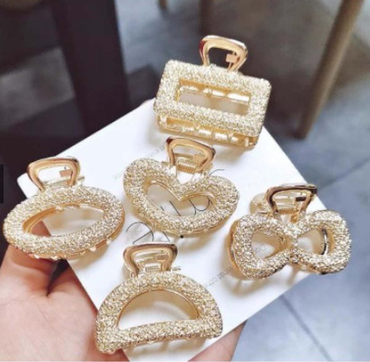 Bộ 5 kẹp tóc nữ vàng kim style kiểu Hàn Quốc siêu xinh