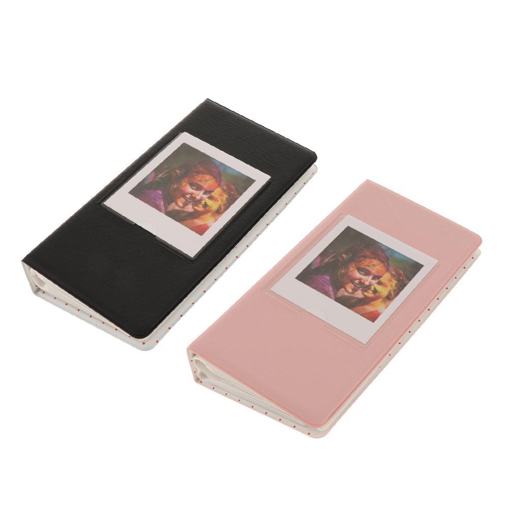 2 Pieces Pink+Black 64Pocket Photo Album Storage Case for Fuji SQ20/SQ10/SQ6