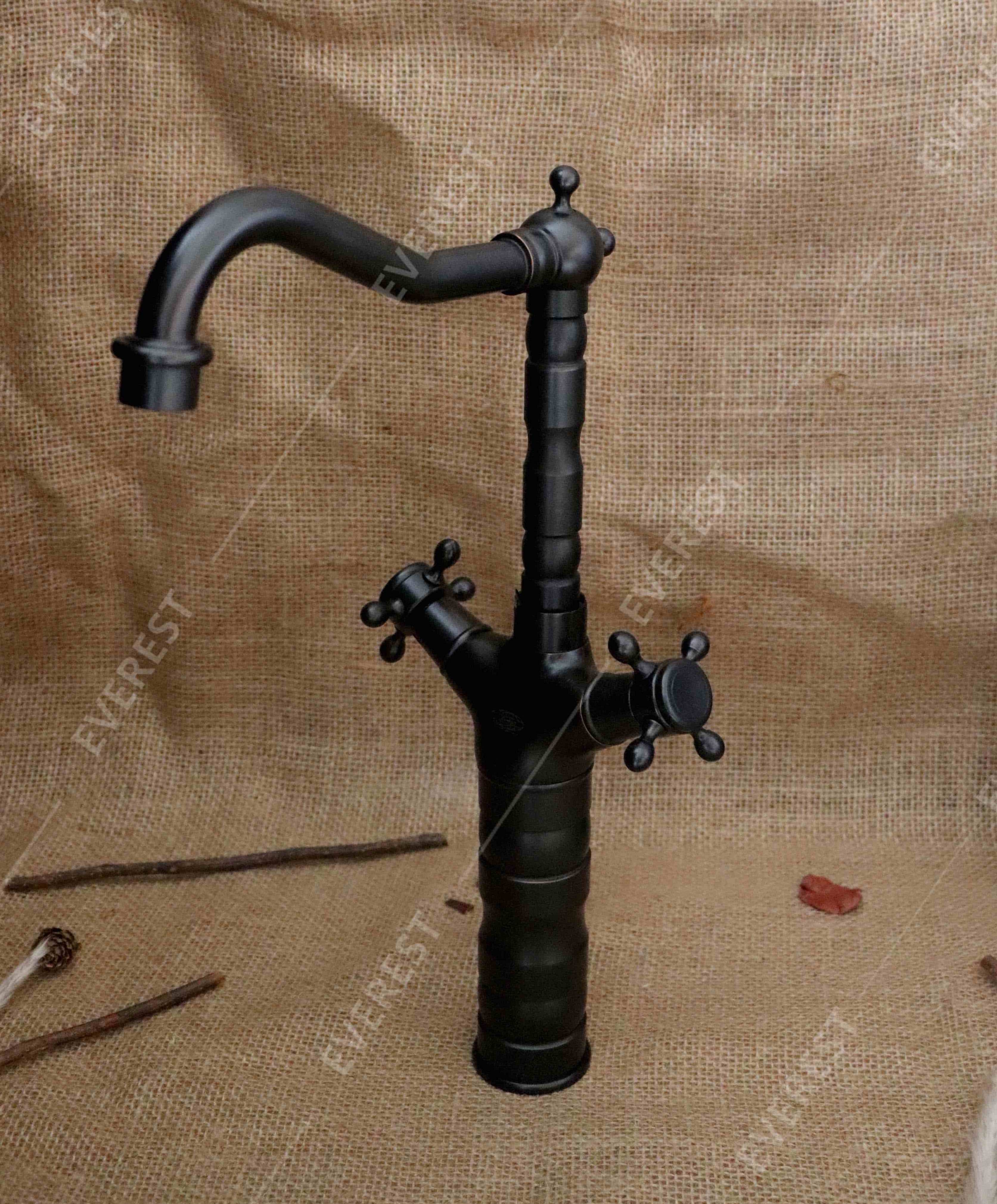 Vòi rửa lavabo đồng đen EVEREST EV-VĐ32