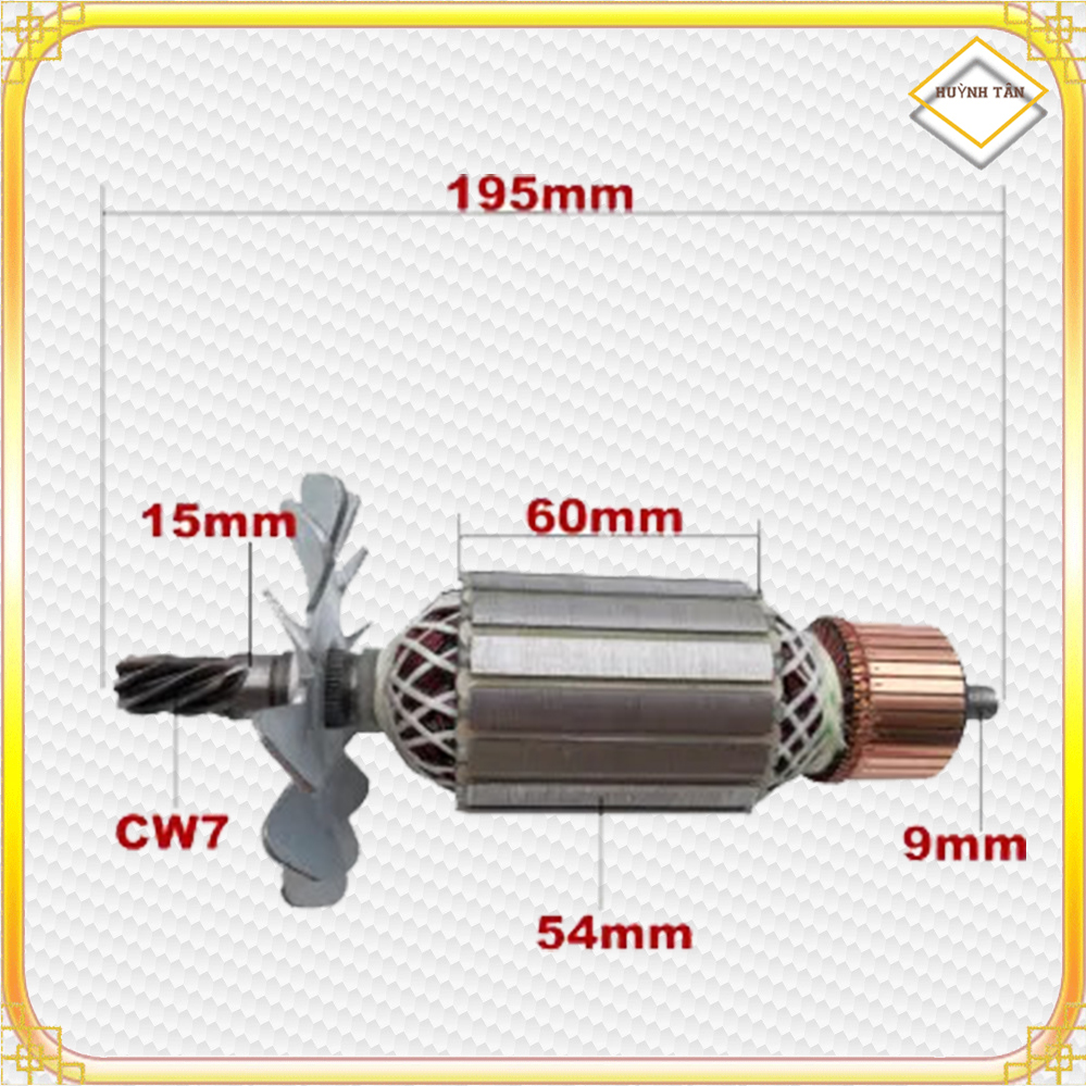 Rotor máy cắt sắt cho Makita 2414 2414NB 2414B - Loại nhông 7 Răng dấu huyền - Hàng nhập khẩu