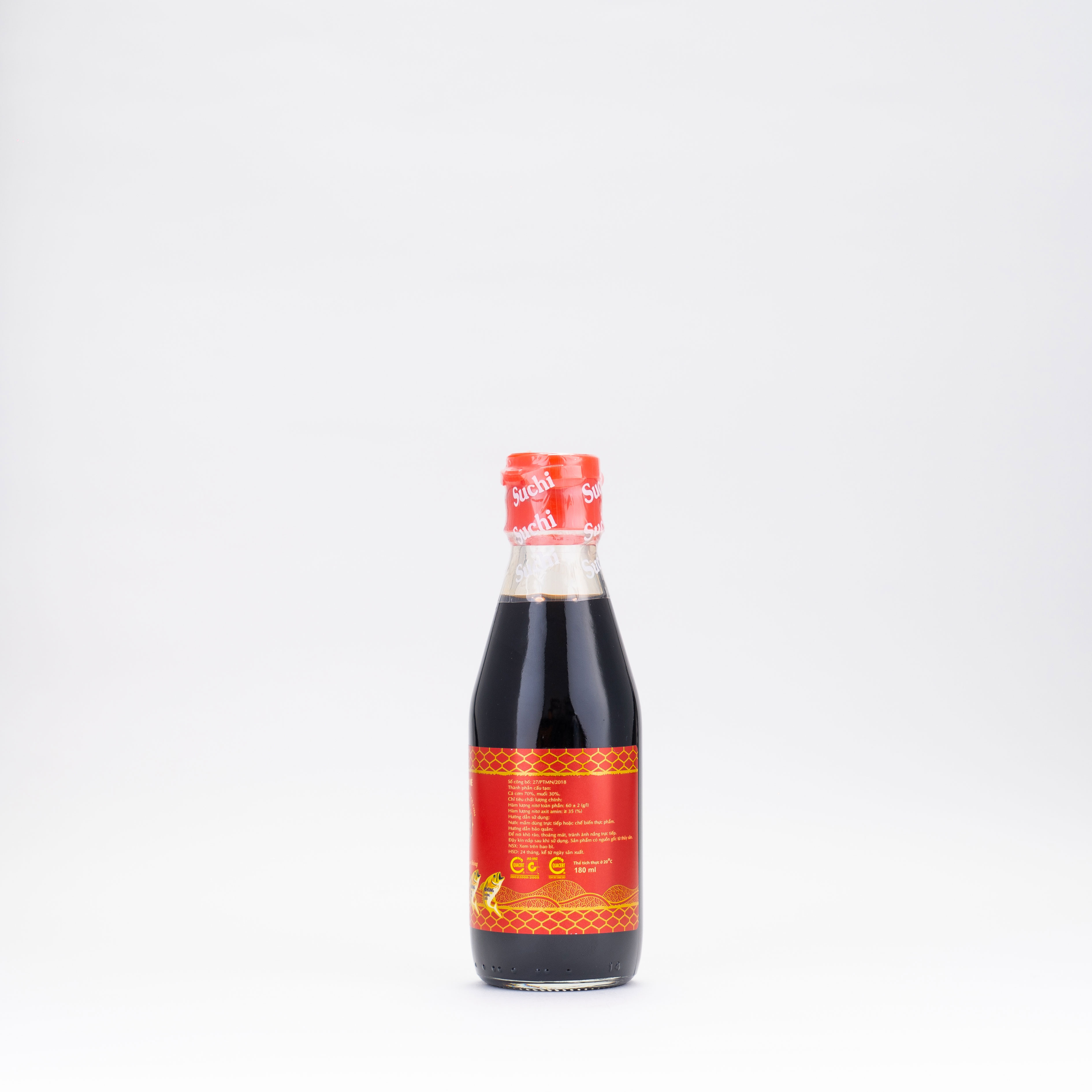 Hộp 6 Chai 60 Đạm x 180ml Nước Mắm Cá Cơm Truyền Thống có US FDA Xuất Khẩu Suchi 60N 180ml