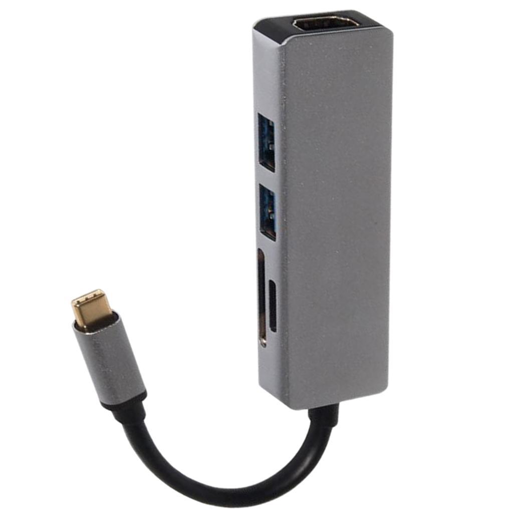 Gray MIni Type-C to  USB3.1 4k HD Cable Multiport Charging For Computer