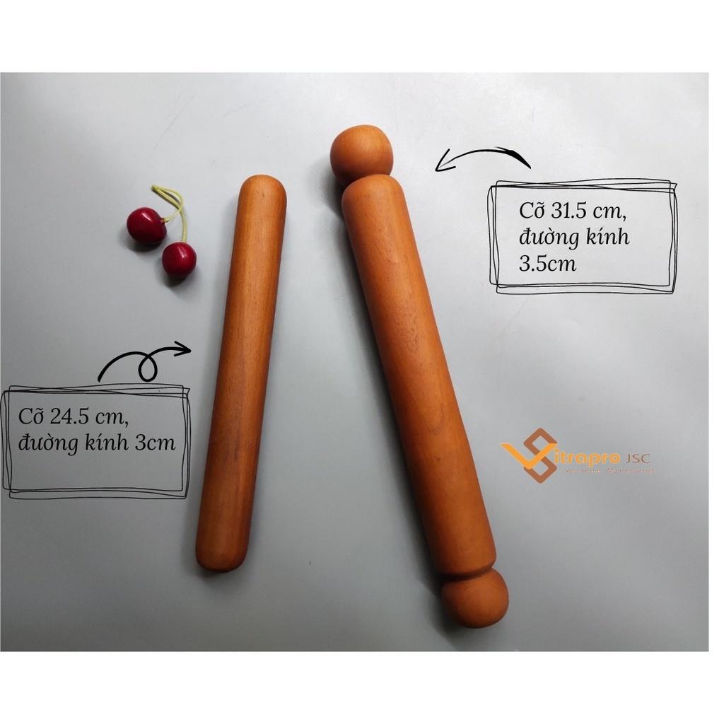 Cán Lăn Bột, Cây Lăn Bột Gỗ Beech Làm Bánh Ngọt, Bánh Mỳ, Chụp Ảnh Trang Trí Cỡ 31.5cm và 24.5cm