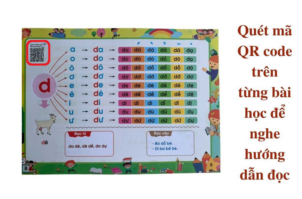 Tập đánh vần tiếng Việt theo sơ đồ tư duy phiên bản mới nhất 4.0 - Quét mã QR code nghe đọc và kể chuyện