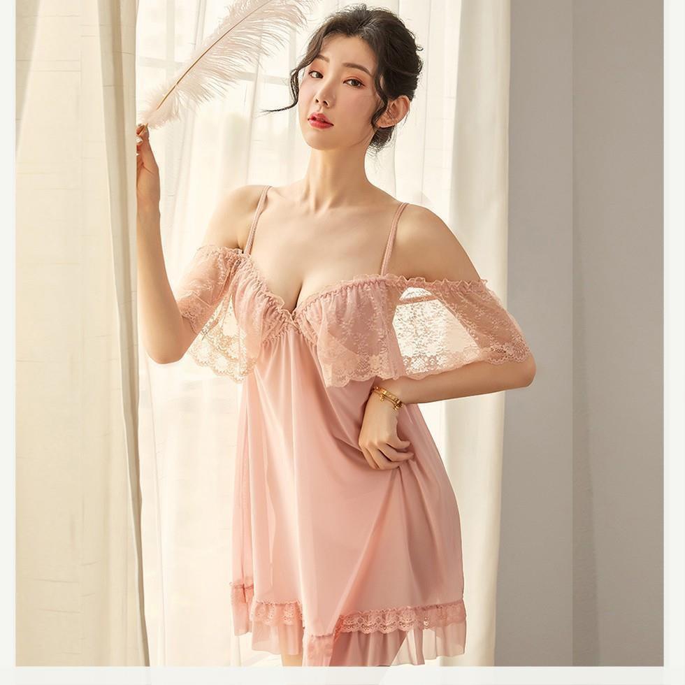 HOT 2022 váy ngủ thun lưới ren - đầm ngủ sexy cao cấp B1040