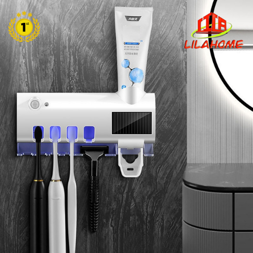 Giá Treo Khử Trùng Bàn Chải Đánh Răng Bằng Tia UV, Nhả Kem Đánh Răng Tự Động, Cảm Biến Tự Động Thông Minh - Hàng Chính Hãng
