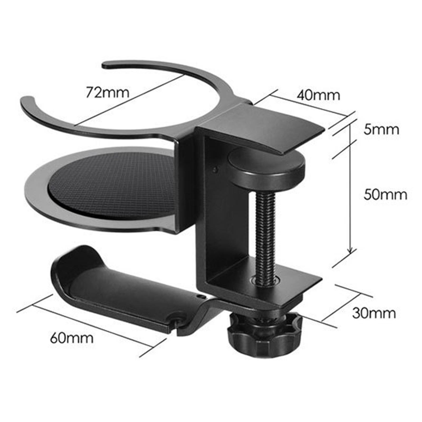Headphone Hanger Cup Holder Headphone Hook Headphone Hook Cable Clip Black