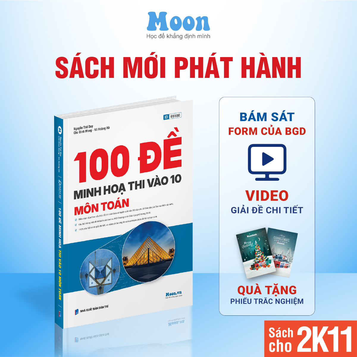 Sách bộ đề ôn thi vào 10 môn Toán, Văn, Tiếng Anh, Khoa học tự nhiên - MoonBook