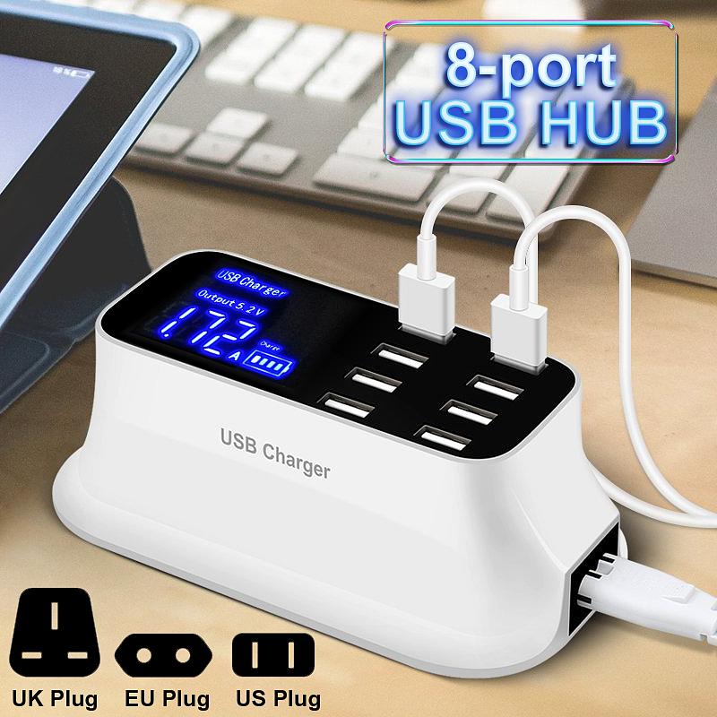 Mua 8 Ports USB Smart Fast Wall Charging Charger Power Adapter '' LCD  Display Built-in Auto Detect Technology For Mobile | Tiki