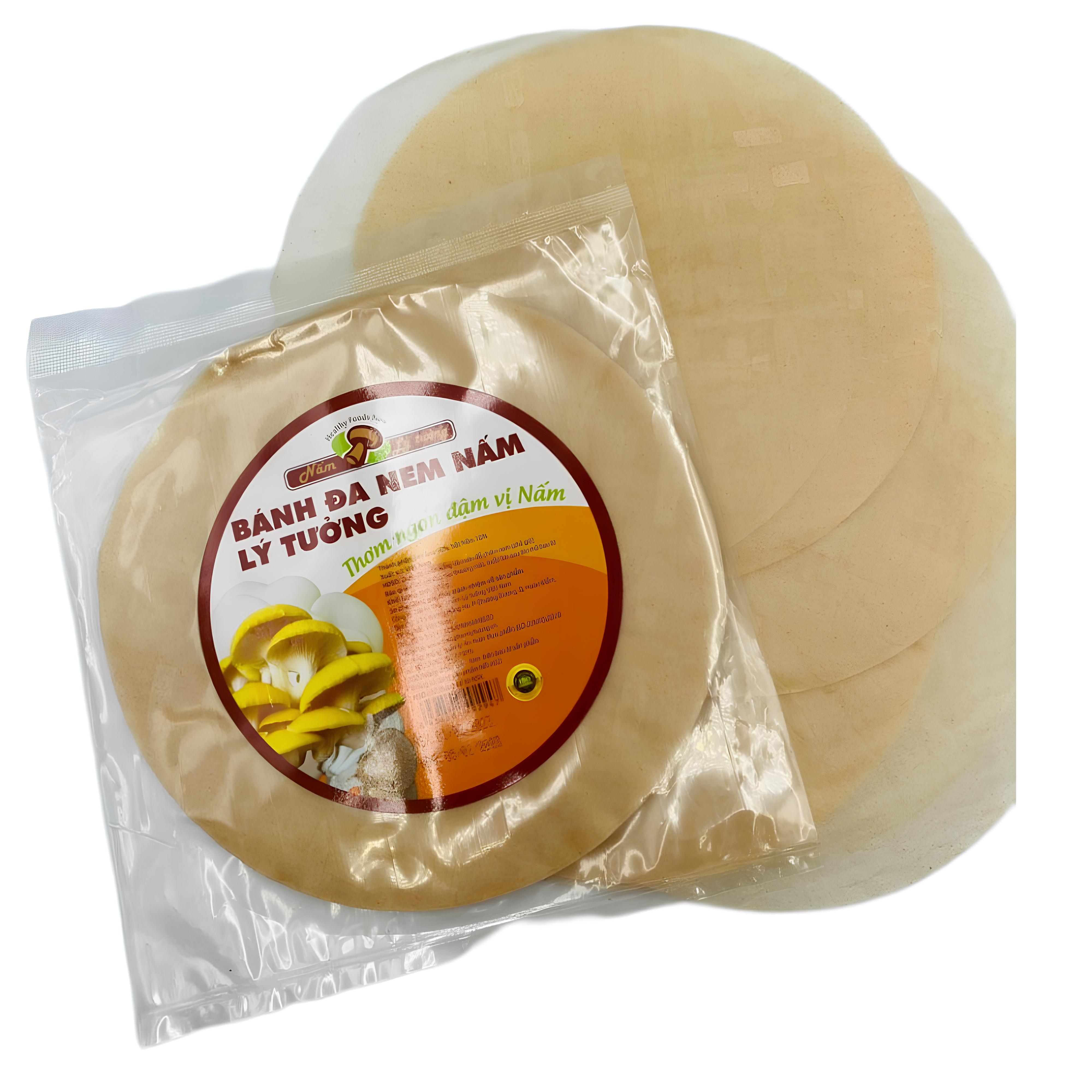 Bánh Đa Nem Nấm Lý Tưởng 200g, Bánh Tráng Cuốn Nem 60 Lá, Được Làm Từ Gạo Và Bột Nấm