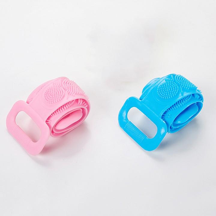 Dây Đai Chà cọ Lưng 2 Mặt Đa Năng bằng silicon kỳ cọ massage tẩy da chết khi tắm, giảm mụn lưng TT&GD