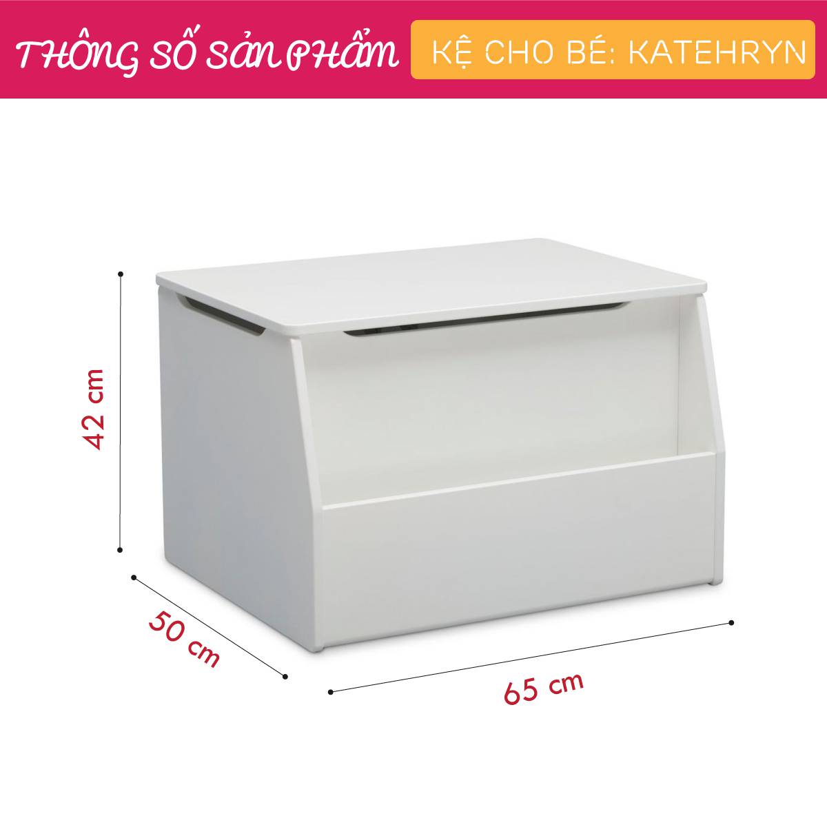 Kệ để đồ chơi cho bé SMLIFE Katehryn | Gỗ MDF dày 17mm chống ẩm | D65xR50xC42cm