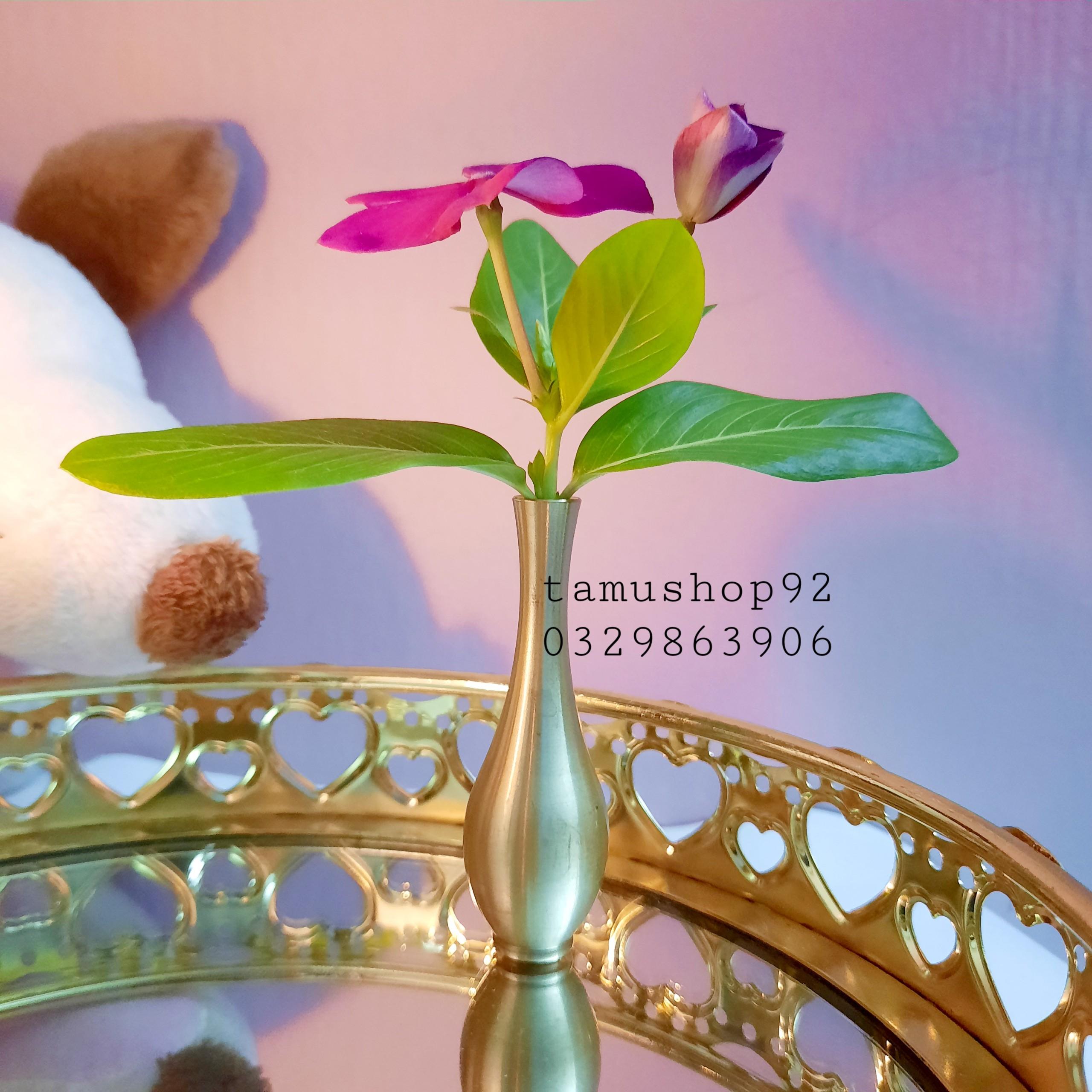 Bình hoa mini bằng đồng phong cách cổ điển trang trí bàn làm việc