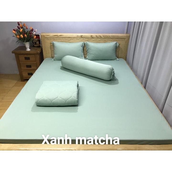 Bộ 4 Món Ga Gối Thun Mát Mềm Cao Cấp - Xanh Matcha