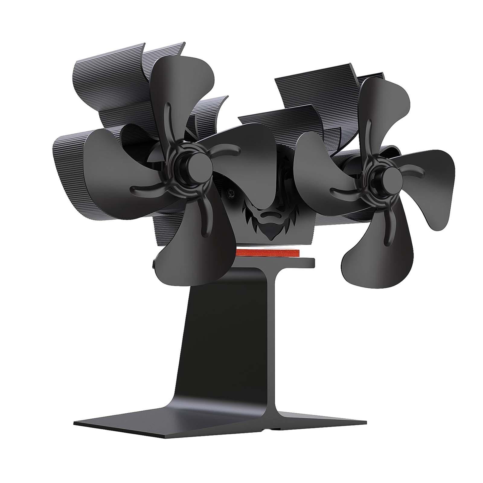 Double Headed Powered Fan 8 Blade 20x9x17cm Multifunctional Eco Friendly Aluminum Burner Fan