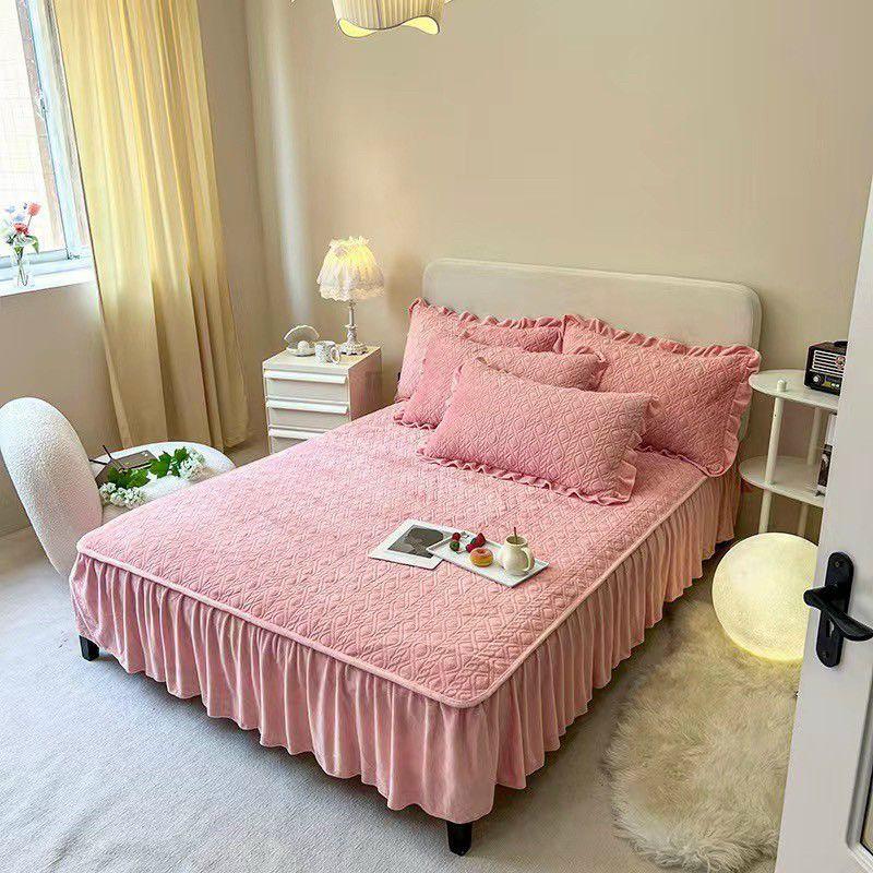 Sét ga gối trần phủ bánh bèo nỉ nhung 3 lớp dày dặn Hàng Cao Cấp