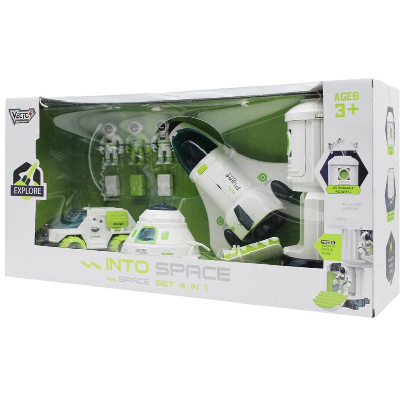 Bộ Đồ Chơi 4 Trong 1 Mô Hình Tàu Không Gian Into Space - Vecto VT80106